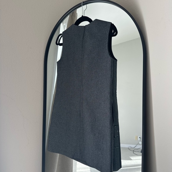 Christian Dior Short Dress Gray Virgin Wool with Dior Graphique Motif